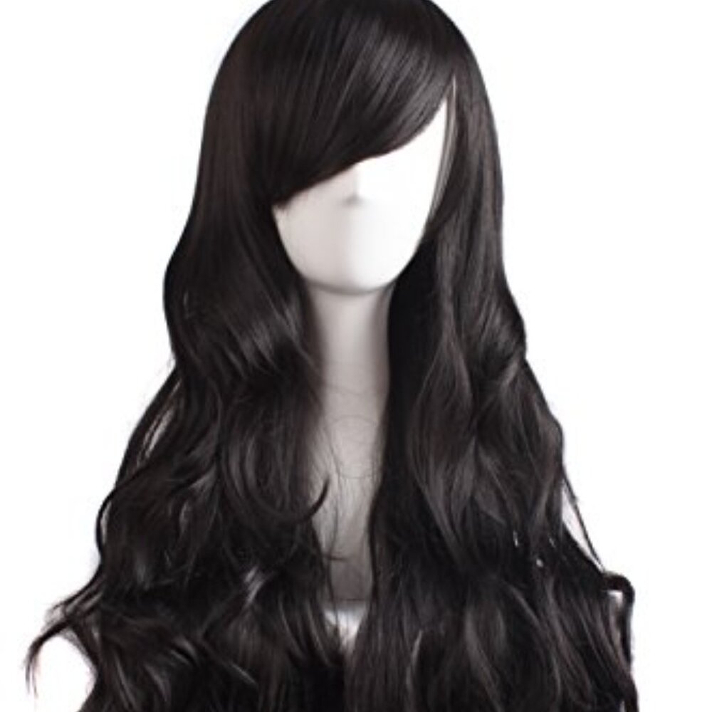 28 Inch/70 cm Charming Women's Long‎ Curly Full Hair Wig (Black)